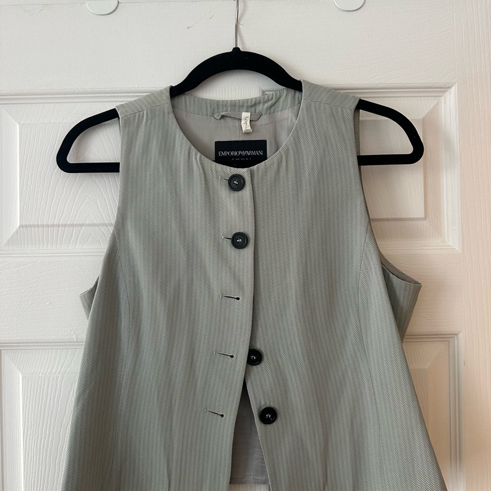Emporio Armani Herringbone Gray Vest